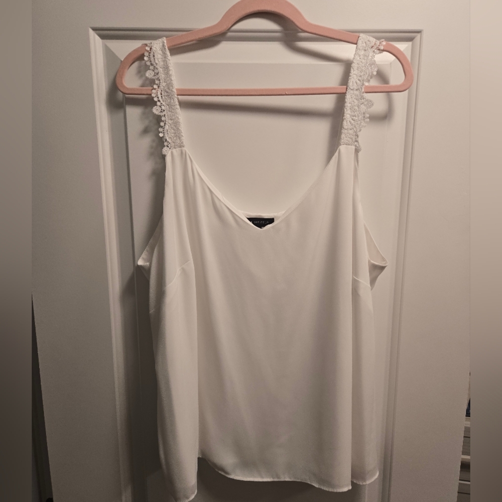 The Limited Lace Strap White Women's Tank Top